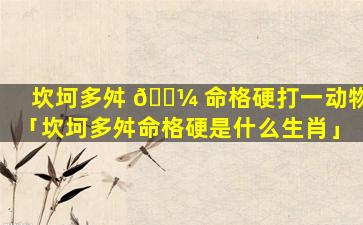 坎坷多舛 🌼 命格硬打一动物「坎坷多舛命格硬是什么生肖」